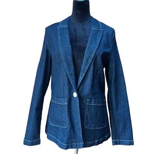 Rachel Zoe Indigo Denim Jacket 90s longline urban